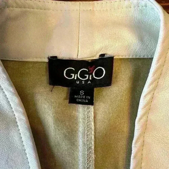 Faux Leather Mixed Media Off-white vest layered raw hem fabric peplum Size S - Picture 5 of 7